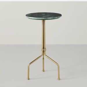 Hearth & Hand Magnolia Green Marble & Brass Accent Side Drink Table NEW IN BOX